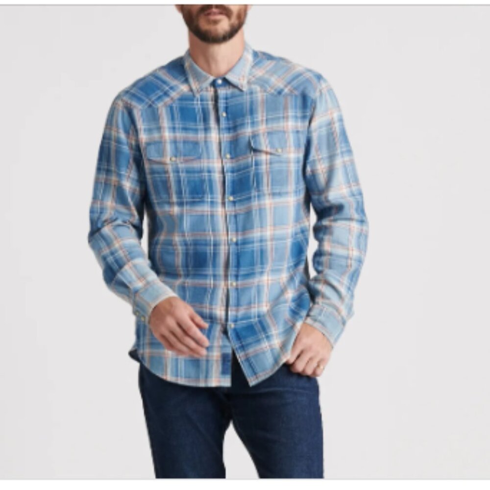 Lucky Jeans Grom Indigo Western Shirt, Loodplain, Size Medium